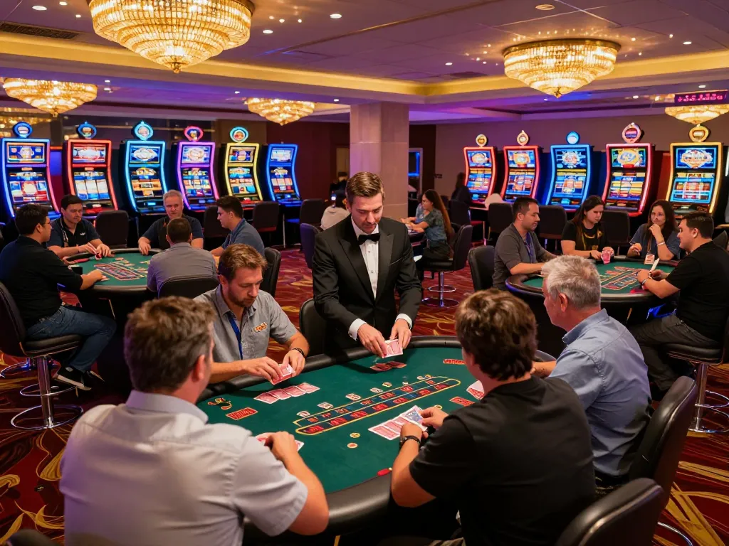 Players enjoying blackjack at LLWIN casino boasting exciting gameplay with professional dealers.
