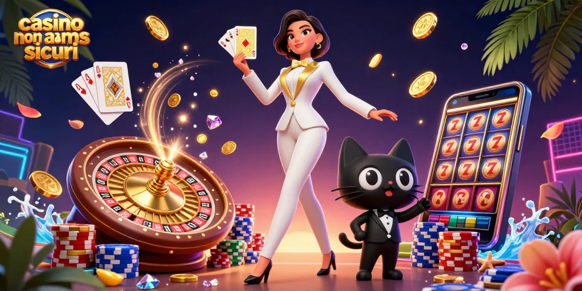 Donna glamour che mescola le carte in una scena vivace piena di elementi del casinò, mostrando casino non aams sicuri