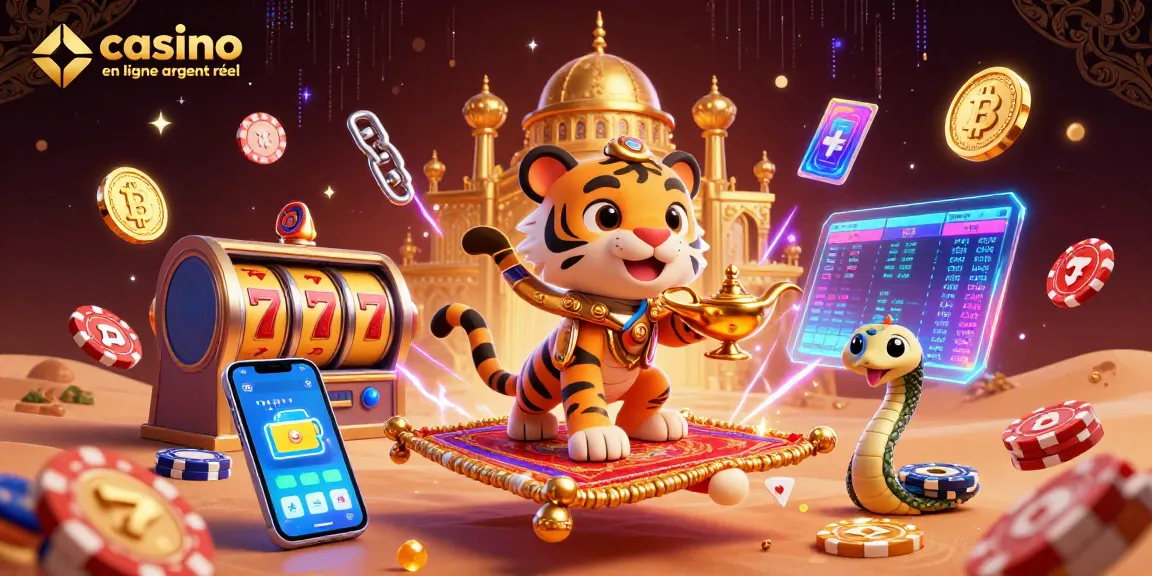 Jouez à une action de jeu passionnante au casino en ligne argent réel avec une illustration 3D vibrante.