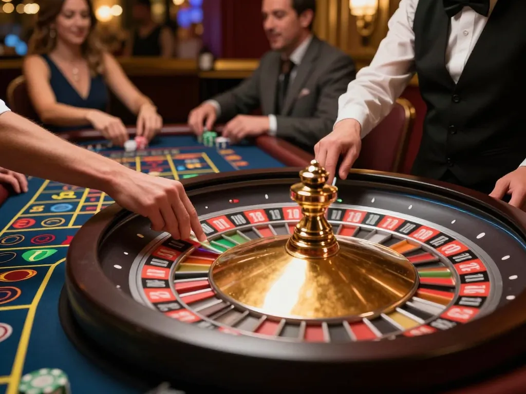 Engaging in a thrilling game of roulette at cm88 casino with vibrant chips and a spinning wheel
