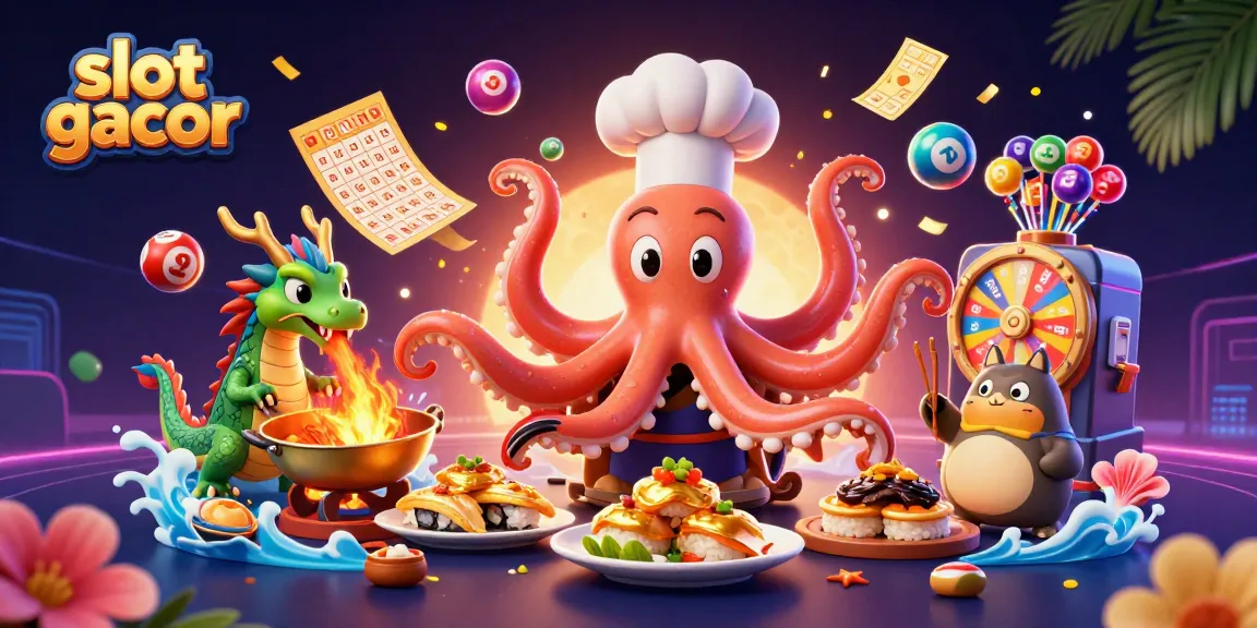 Experience the excitement of slot gacor with animated characters and vibrant gaming elements in a dynamic scene.
