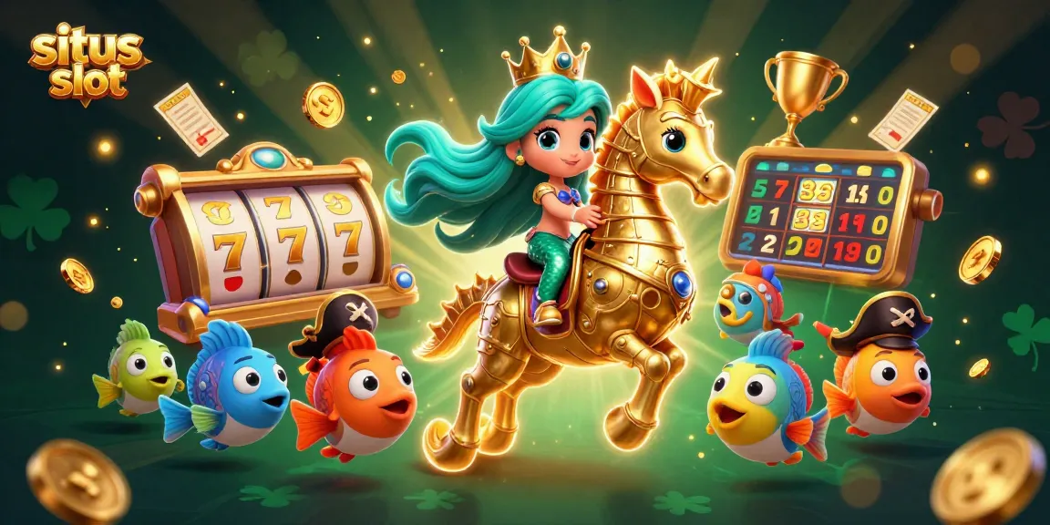 Experience thrilling situs slot moments in this vivid 3D casino illustration featuring an enchanting mermaid.
