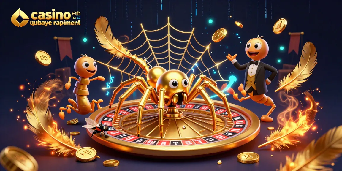 Les joueurs profitent d'un casino en ligne qui paye rapidement avec une araignée d'or et un croupier centipède.