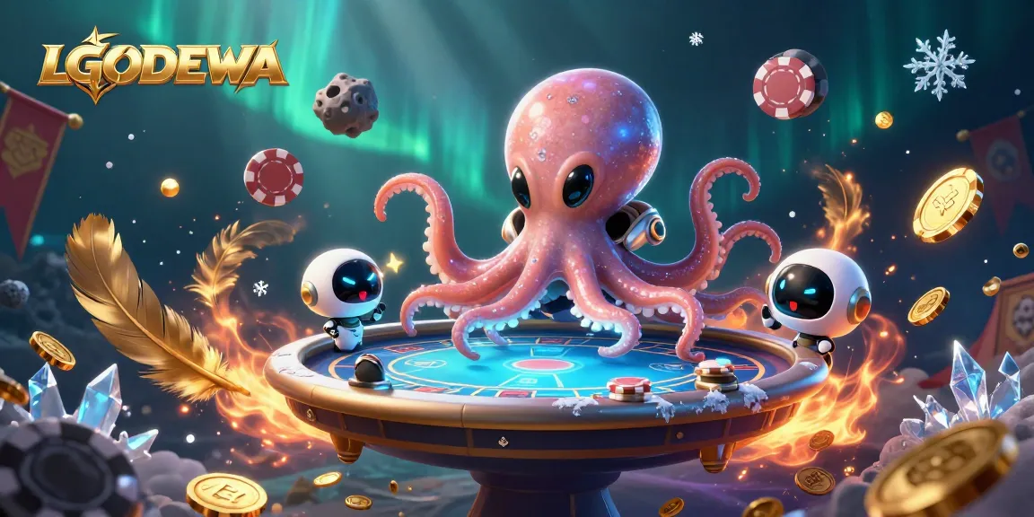 Engage in exciting gameplay with LGODEWA's vibrant 3D poker scene featuring dazzling effects.