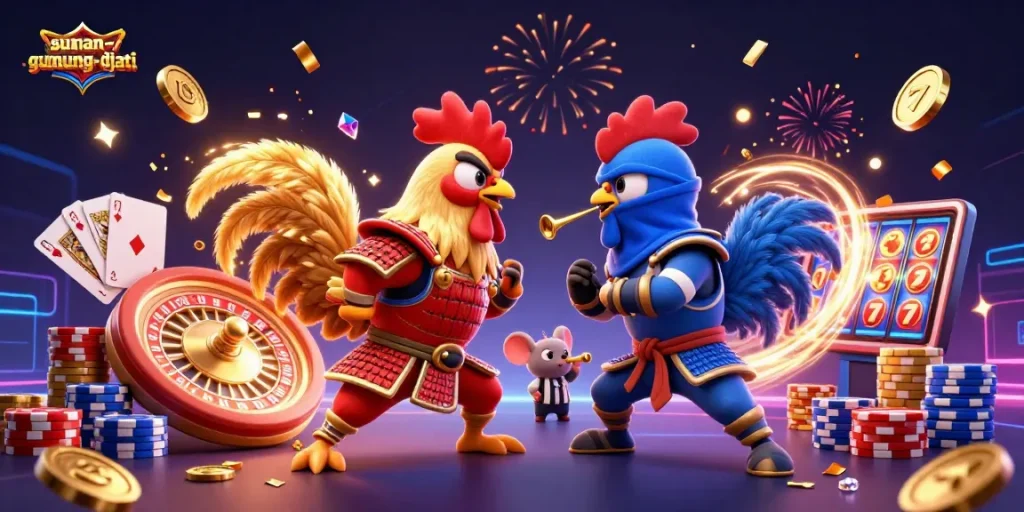 Menangkan hadiah di sunan-gunung-djati saat ayam pertarungan bersaing di arena judi.