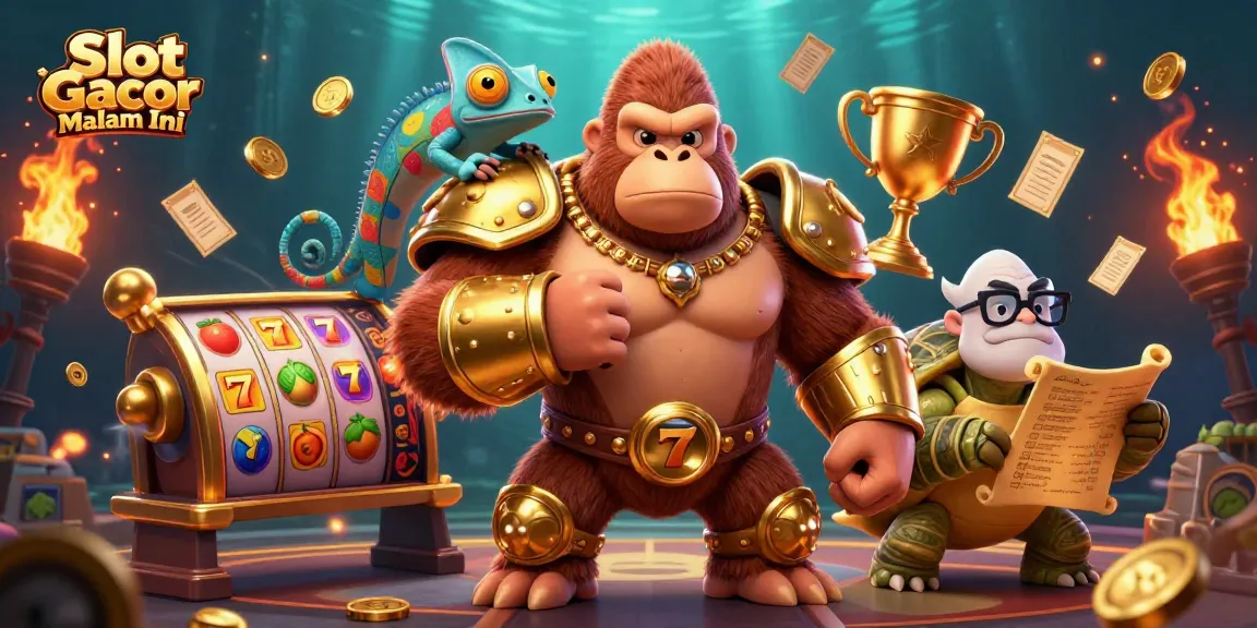 Engage with today's Slot Gacor Malam Ini featuring vibrant characters and dynamic slot game elements.
