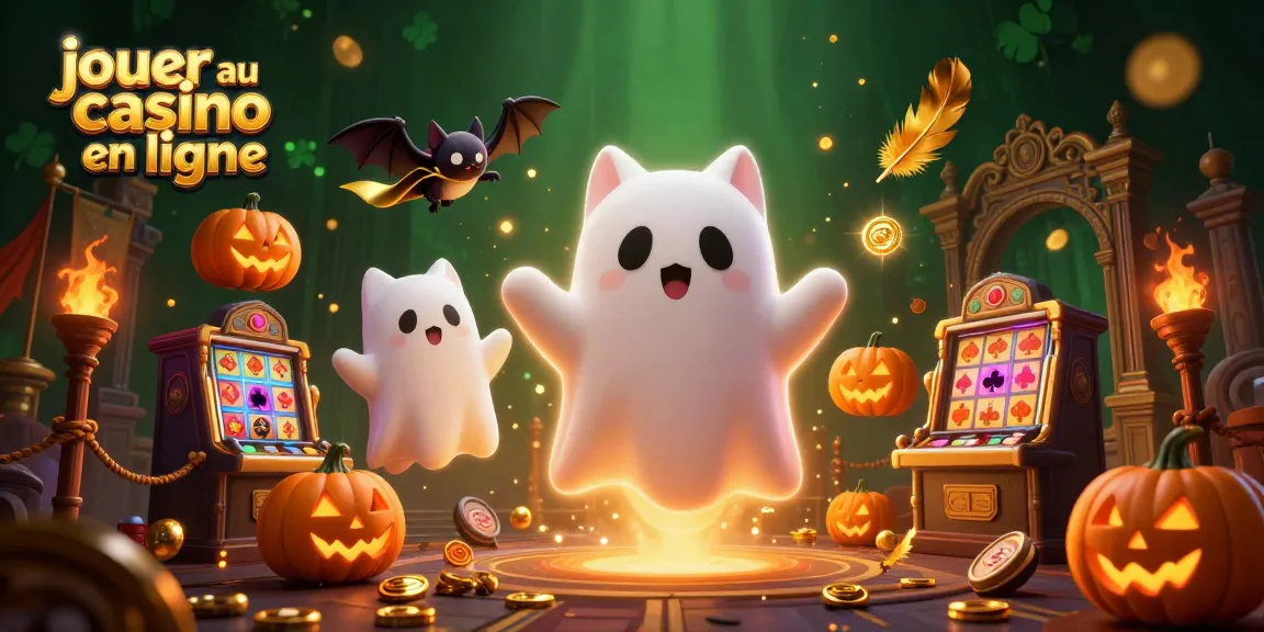 Jouer au casino en ligne avec un chat fantôme et une chauve-souris dans un casino hanté plein d'animations.