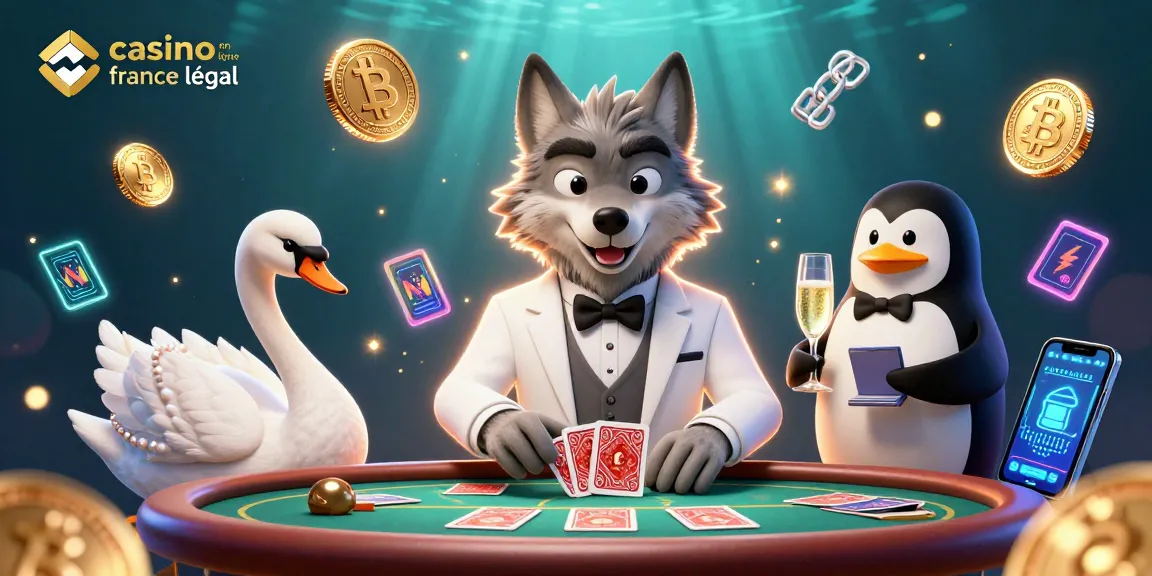 Jouer avec le casino en ligne légal en France : expérience immersive avec un loup élégant et des cartes en jeu.