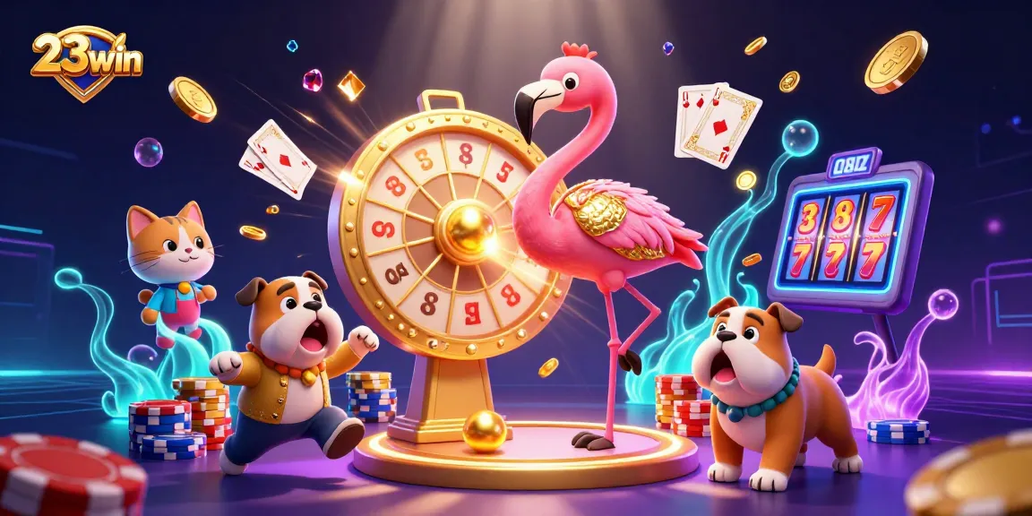 Engage with 23win's exciting casino experience featuring animated characters and dynamic games.