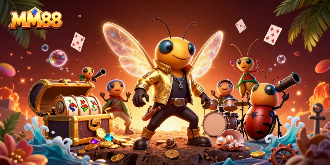 Experience thrilling wins at MM88 with vibrant 3D casino stars and slot action.