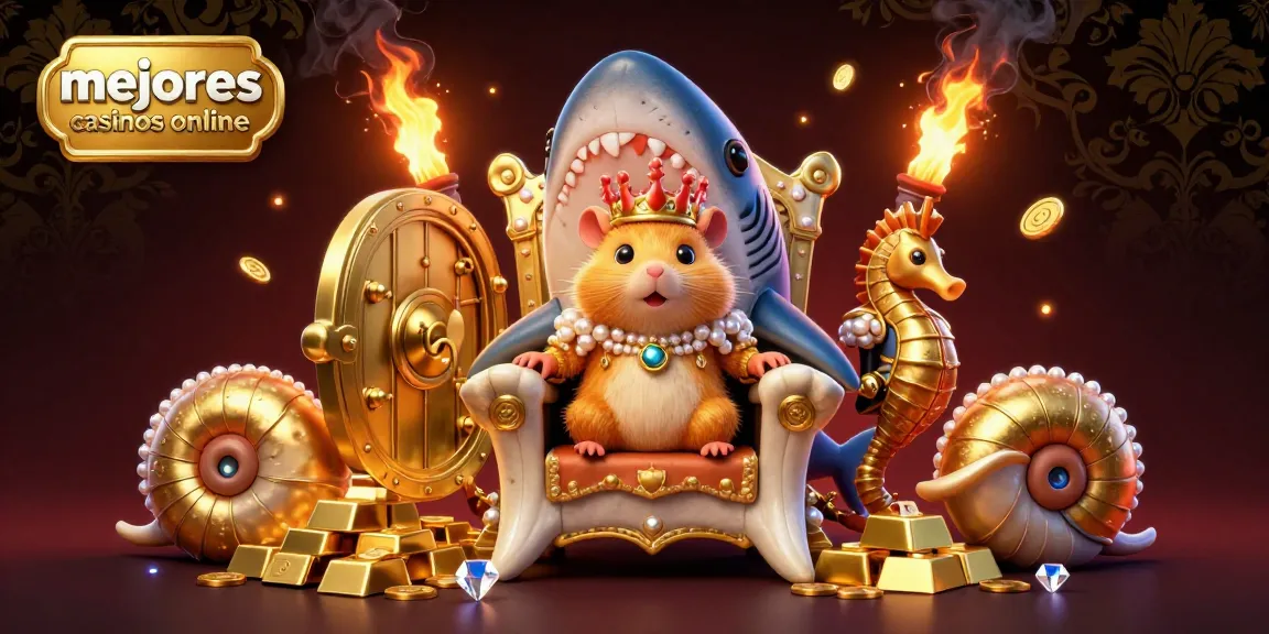 Vive la emoción jugando en los mejores casinos online con un rey hámster en un trono dorado.