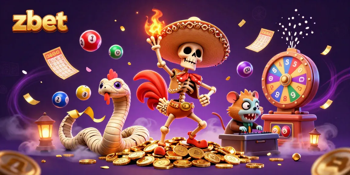 Spin the excitement with zbet's dynamic gaming scene featuring vibrant characters and rich casino elements.