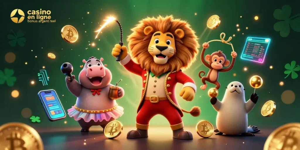 Jouez dans un casino en ligne bonus argent réel avec cette animation captivante.