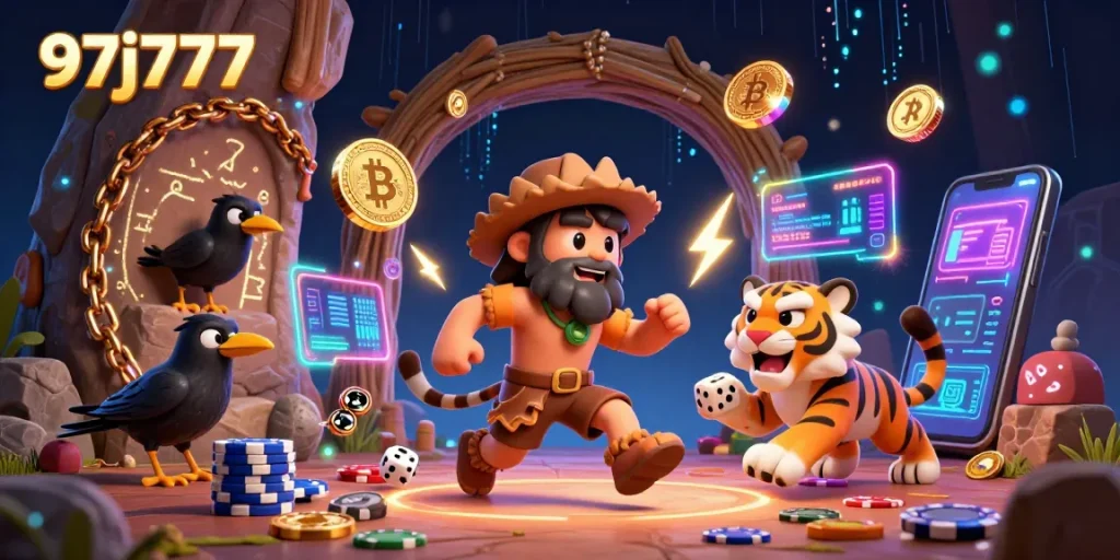 Experience the thrilling 97j777 prehistoric casino adventure with vivid characters and crypto elements!