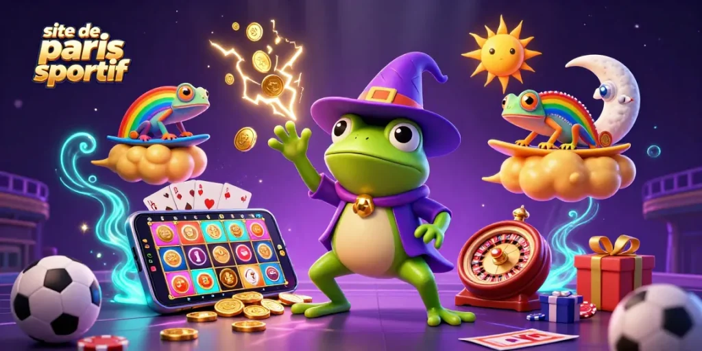 Surfez sur un site de paris sportifs tout en découvrant des pièces d'or et des jeux captivants.