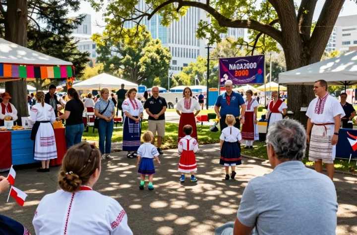 Vibrant Polish community celebration in San Francisco, highlighting https://www.sfpol.com/ cultural pride and togetherness.