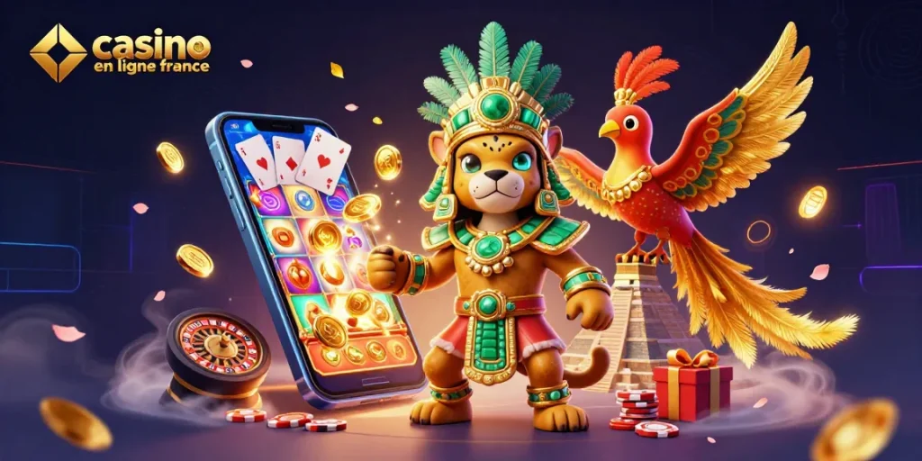 Casino en ligne France : jeu captivant à travers une illustration 3D riche en éléments.