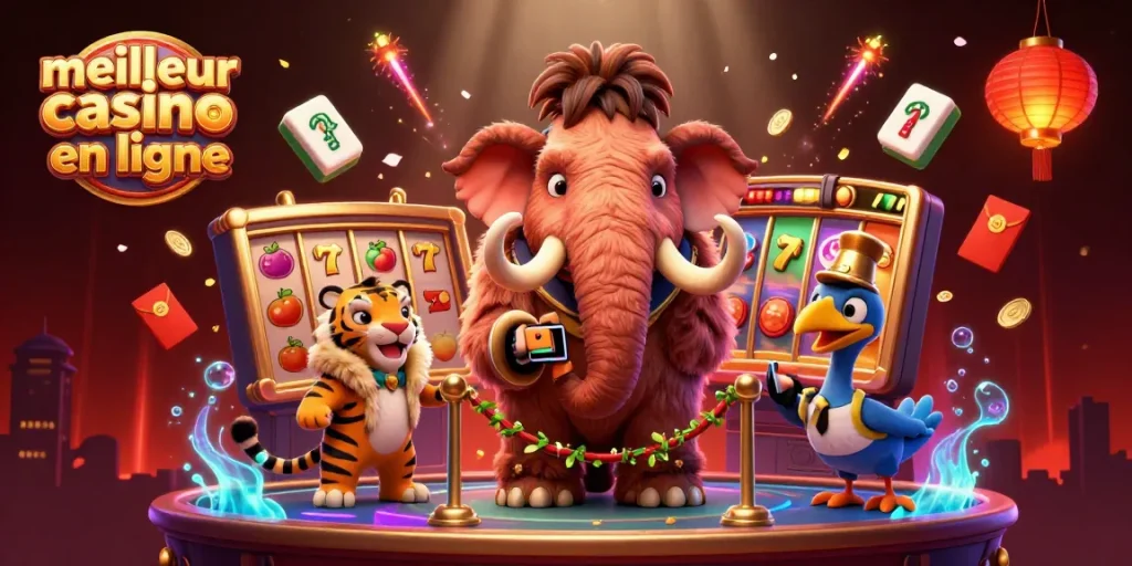 Profitez des jeux au meilleur casino en ligne avec des personnages colorés et des éléments dynamiques.