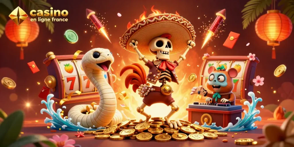 Jouez à des jeux passionnants sur casino en ligne france avec des personnages animés colorés et des éléments de jeu captivants.