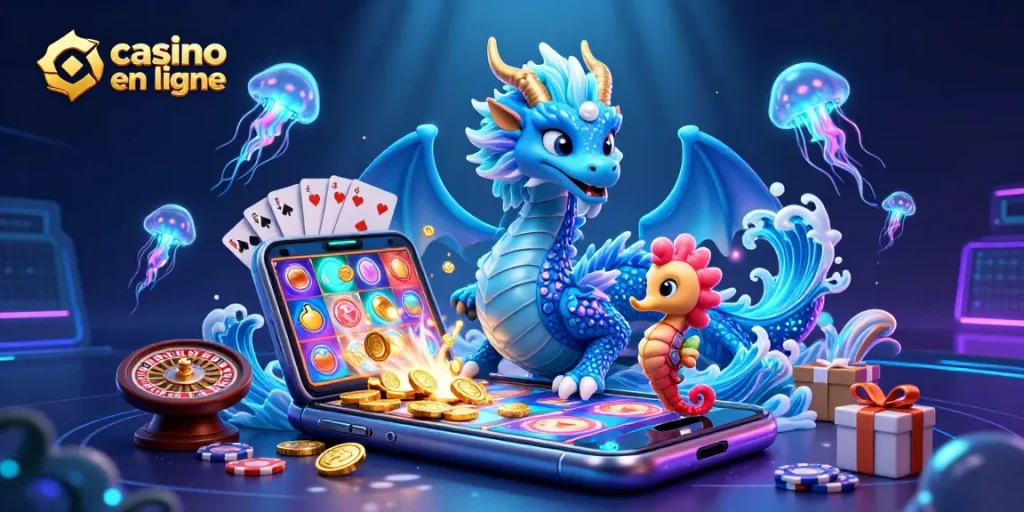 Découvrez les jeux captivants de casino en ligne avec un dragon majestueux et un chevalier.