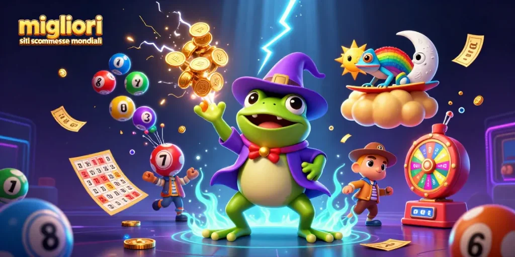 Scopri i migliori siti scommesse mondiali con un'immagine dinamica di giochi e vincite incredibili.