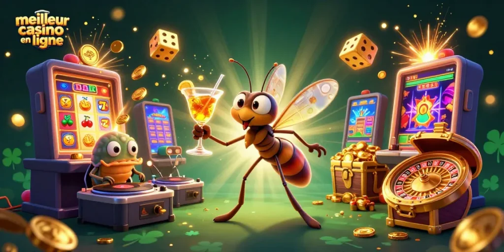 Gagnez au meilleur casino en ligne avec une ambiance de fête colorée et dynamique.