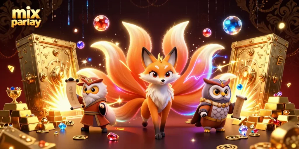 Engage with mix parlay betting strategies amidst gold treasures and magical spirits.