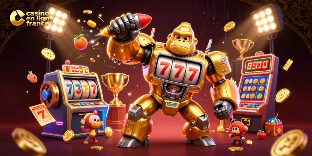 Gagnez avec le casino en ligne France, découvrez un gorille mécanique doré de machine à sous dynamique.