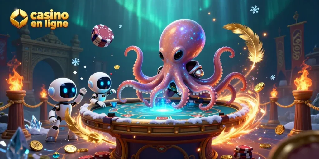 Jouer au poker en ligne dans un casino en ligne avec une créature extraterrestre amusante.