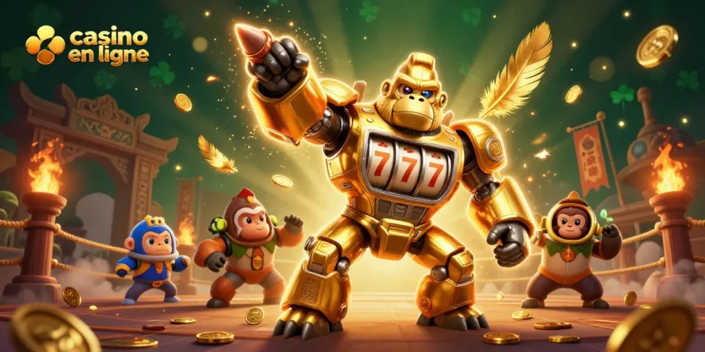 Déchaînez l'excitation avec "casino en ligne" lors d'un combat de machines à sous à couper le souffle.