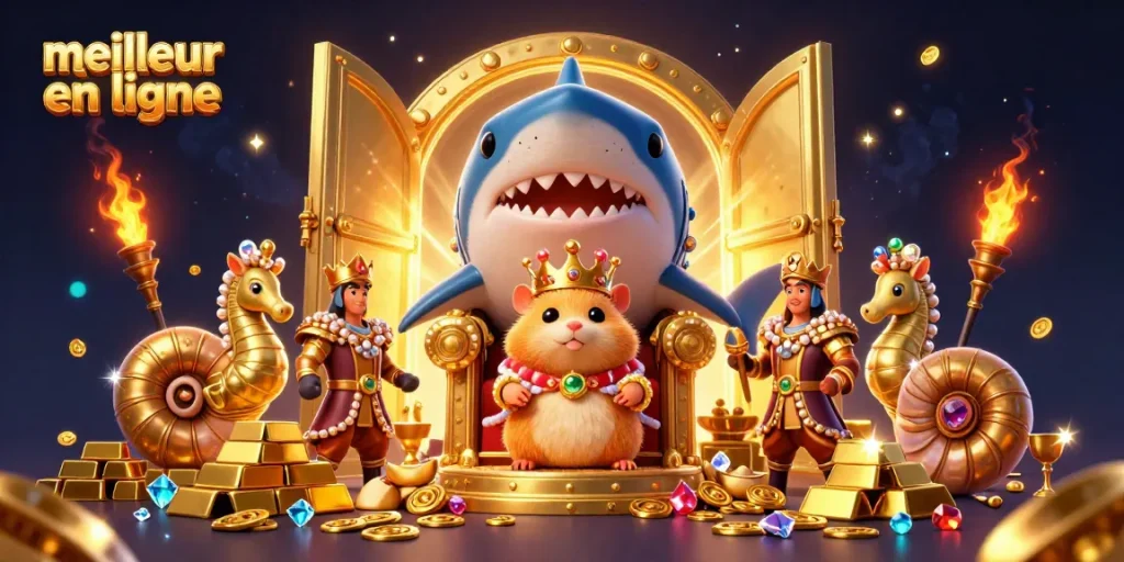 Vivez l'expérience du meilleur casino en ligne avec un roi hamster doré et ses gardes marins.