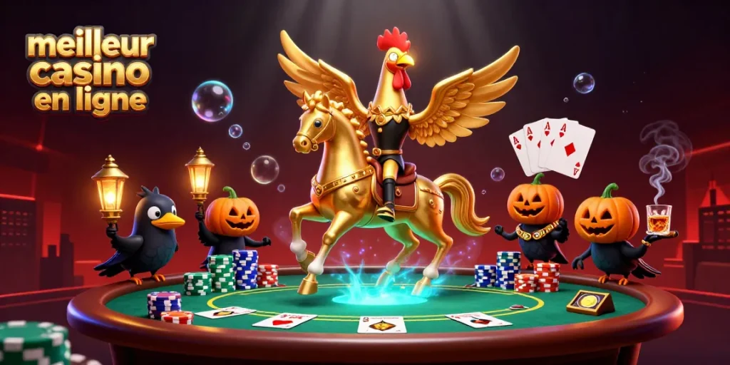 Découvrez le meilleur casino en ligne avec des personnages fantastiques dans une scène animée.