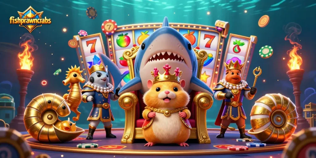 Experience thrilling fishprawncrabs action with colorful slot reels, vibrant characters, and jackpot elements.