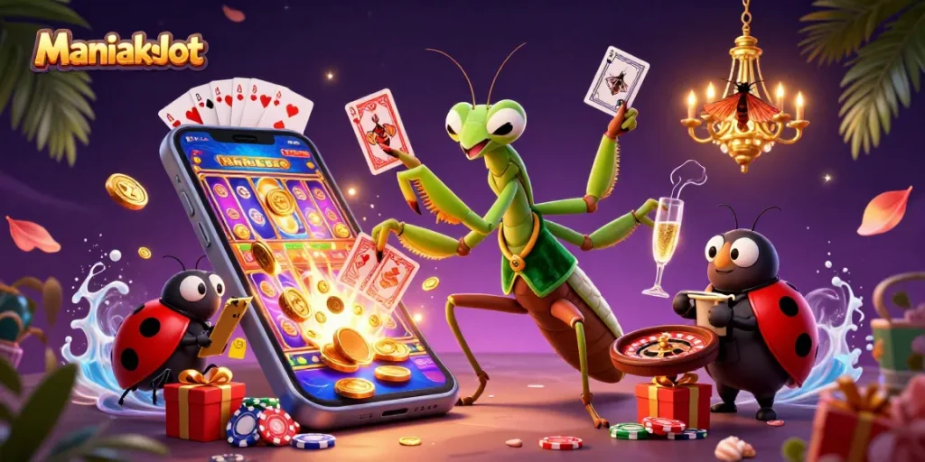 Experience thrilling outcomes with Maniakslot's vibrant casino scene featuring dynamic gambling elements.
