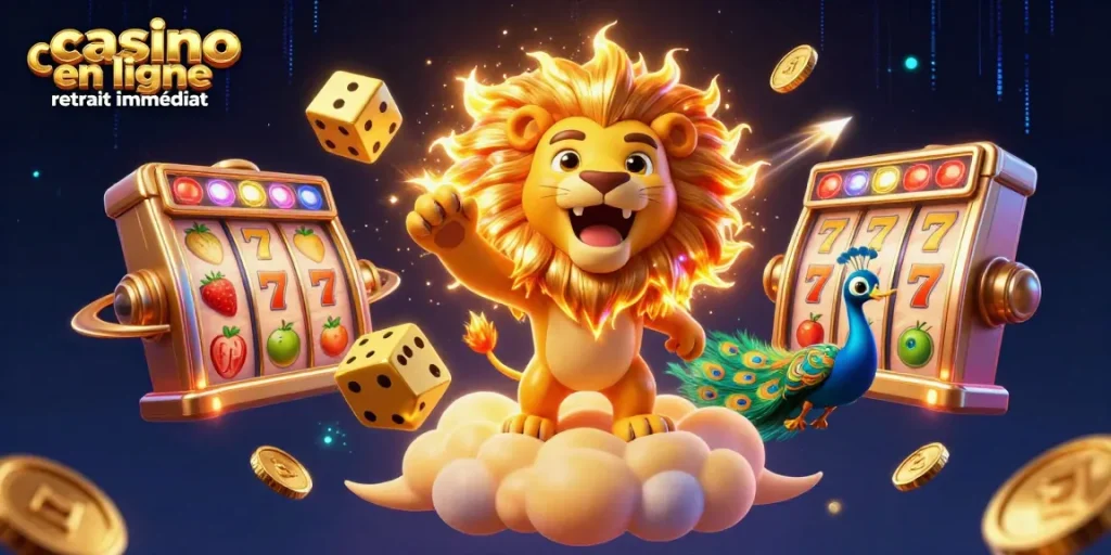 Excitez-vous avec le casino en ligne retrait immédiat dans cette illustration dynamique de jeu.