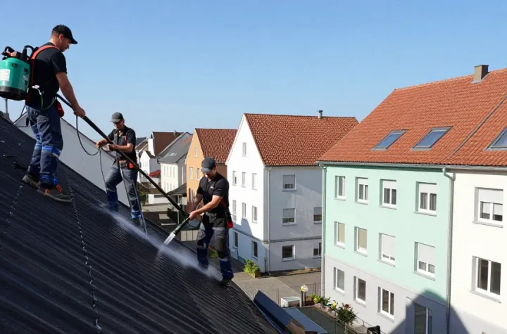 Reinigung Iserlohn mit professionellem Team, das Dächer und Fassaden umweltfreundlich reinigt.