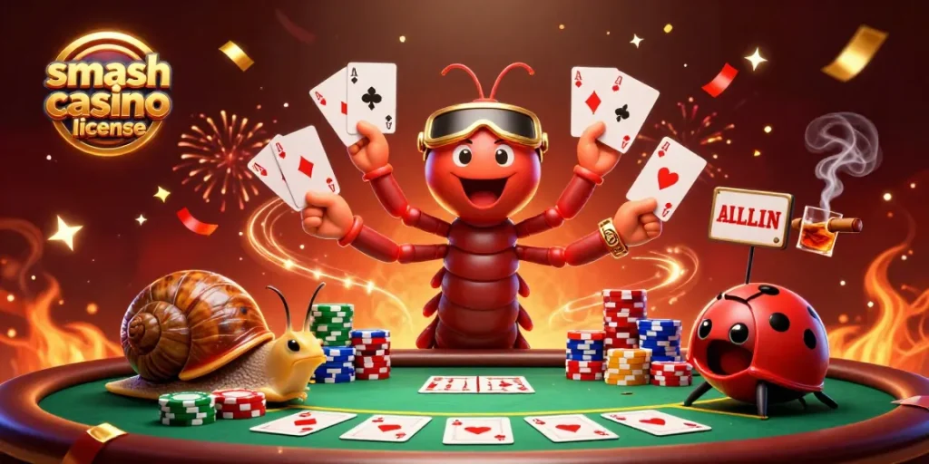 Découvrez la licence Smash Casino et sa sécurité au sein d'une illustration de jeu captivante.