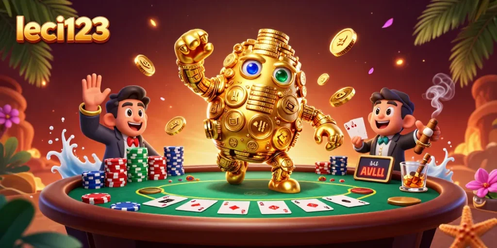 Memenangkan hadiah di leci123 dengan permainan penuh warna dan keberuntungan, simbol slot yang berkilau.