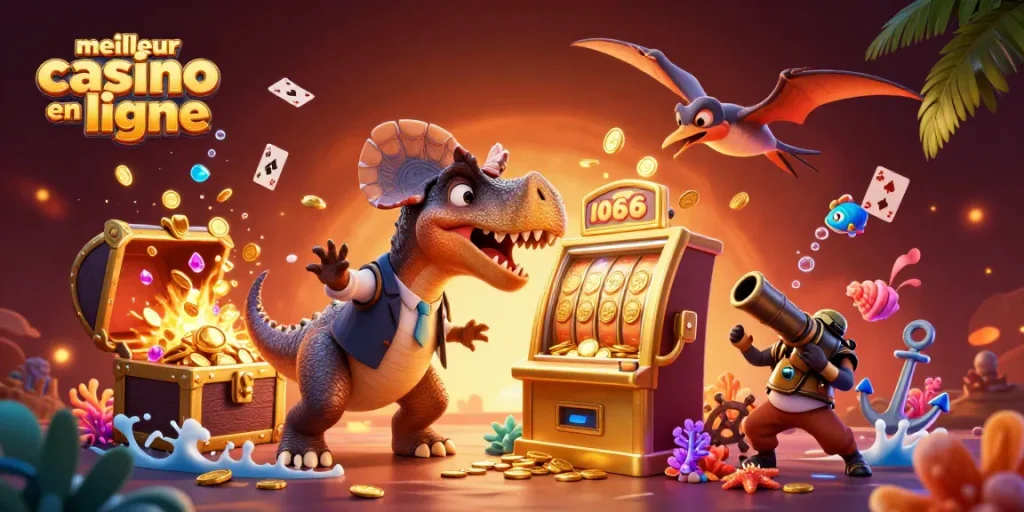 Admirer le meilleur casino en ligne avec un pachycephalosaurus gagnant des pièces d'or à la machine à sous